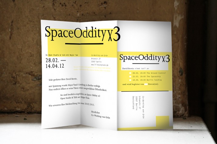 Einladungskarte Space Oddity © Susann Zielinski 2012